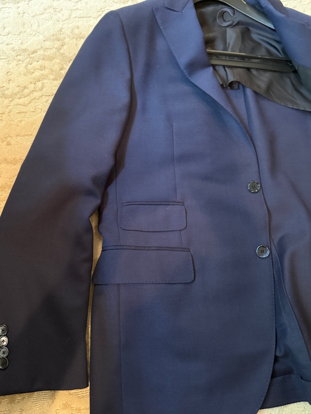 Caruso mohair/wool navy blazer- butterfly lined 42R